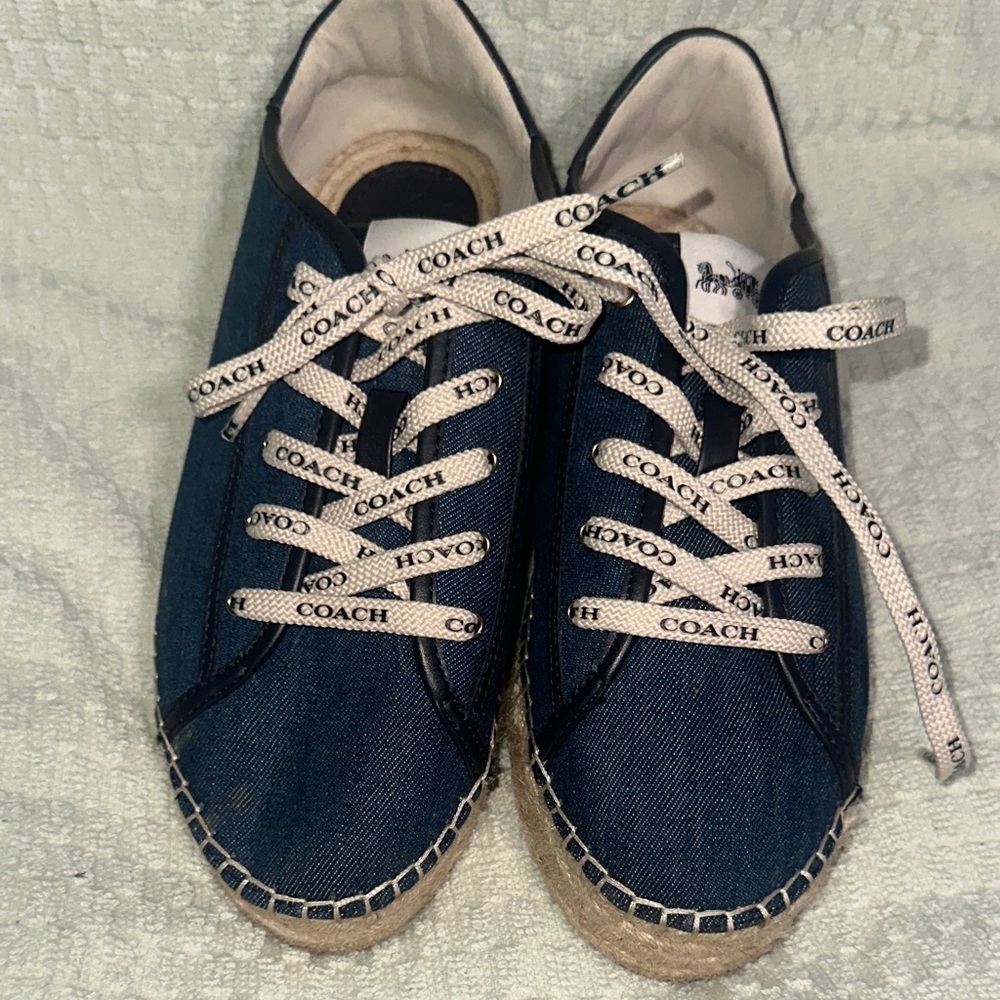 Coach Kids Navy Denim Sneakers